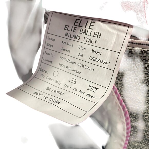 Elie Balleh Boys Gray/Black Textured Button-Front Blazer 8 - Picture 4 of 5